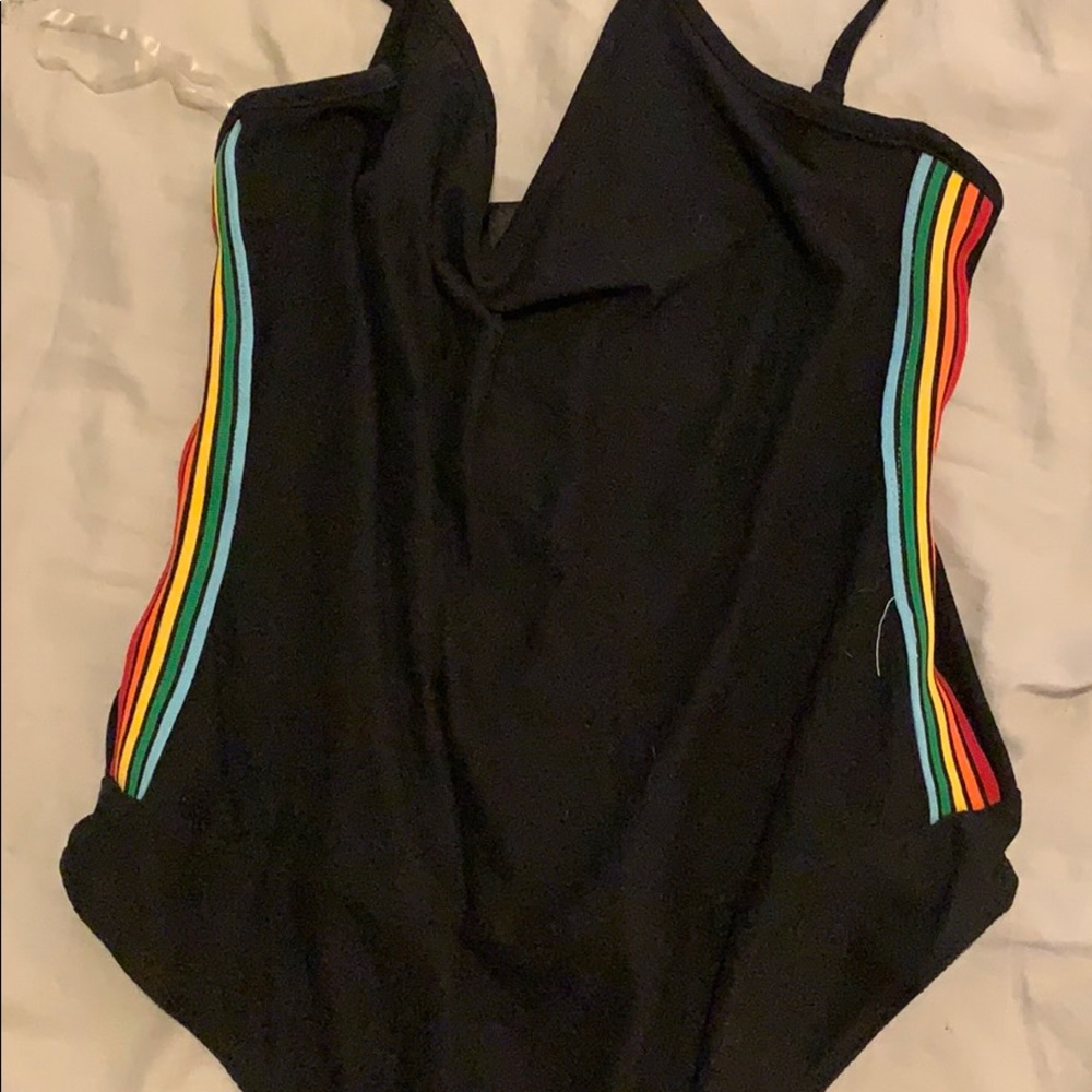 rainbow stripe bodysuit